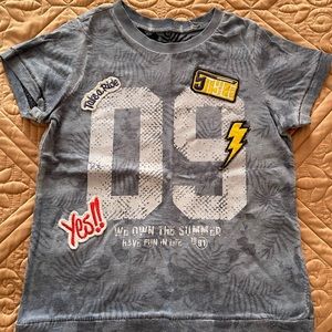 Boys very stylish 2 pc knit short sleeve T-Shirt and woven pull-on short set